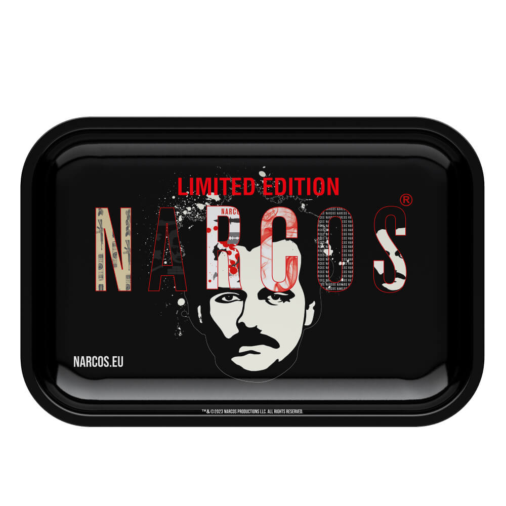 Narcos Small Black Metal Rolling Tray