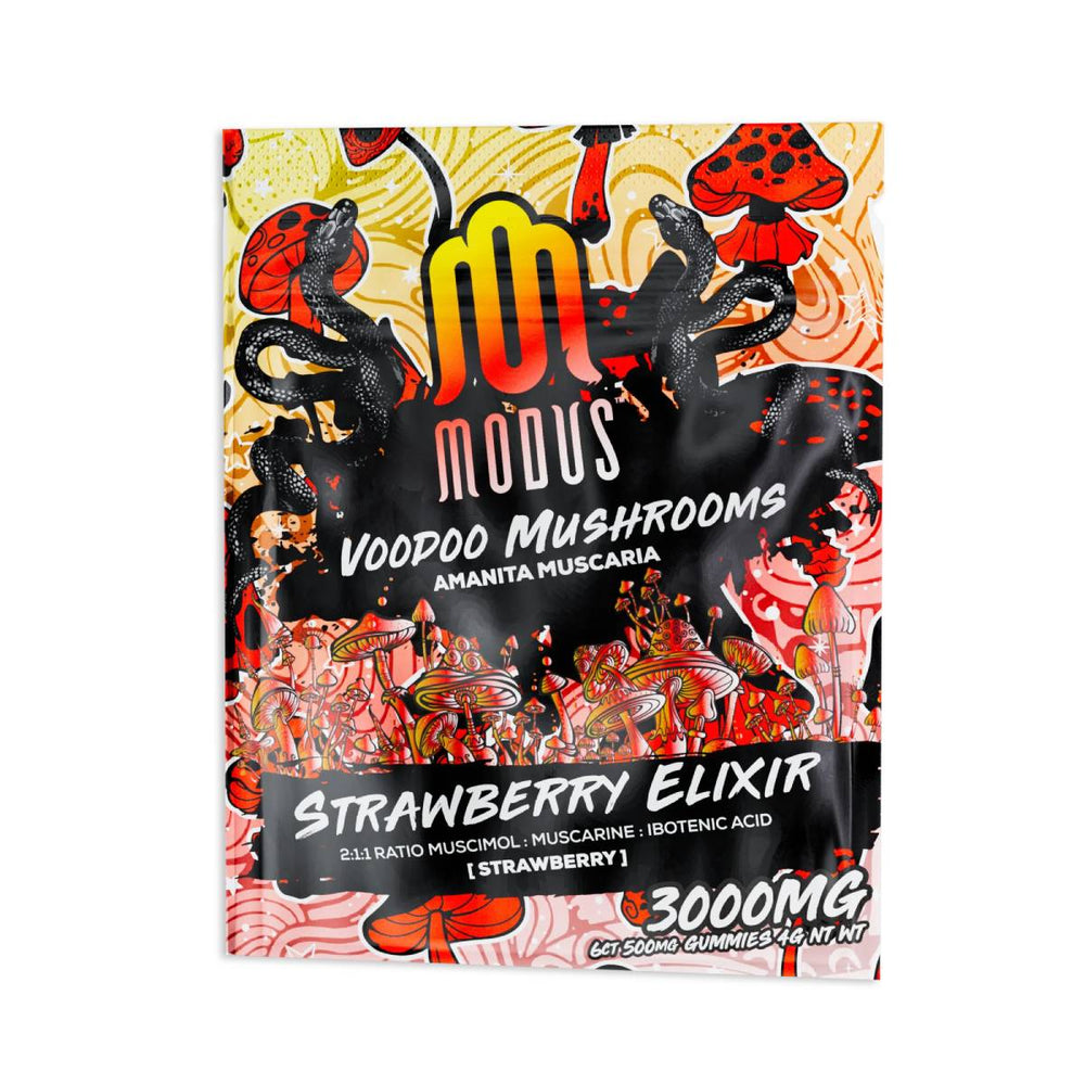 Modus Voodoo Mushrooms Amanita Muscaria Strawberry Elixir Gummies (3000mg) - BudMother.com